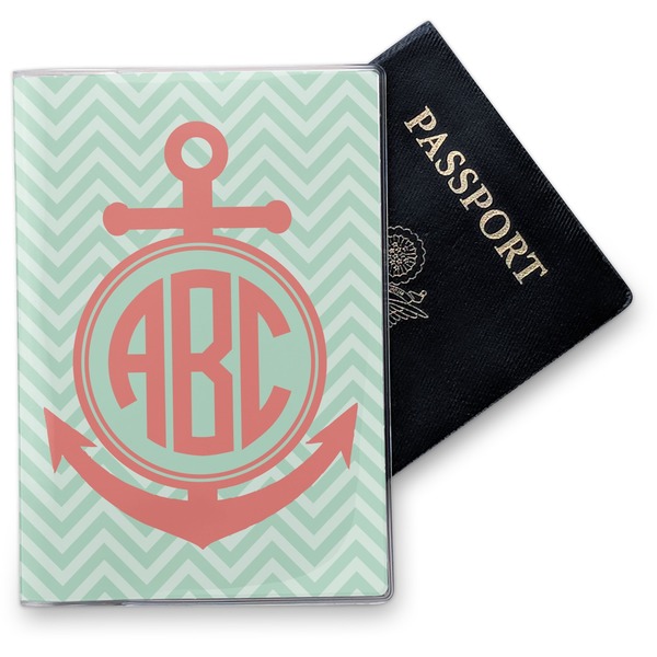 Custom Chevron & Anchor Vinyl Passport Holder (Personalized)