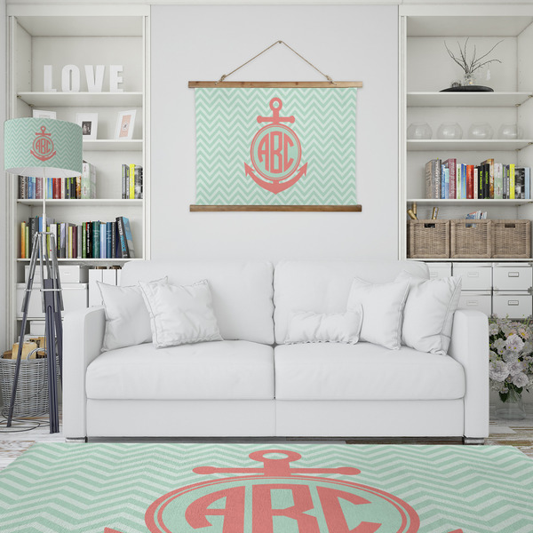 Chevron & Anchor Wall Hanging Tapestry - IN CONTEXT