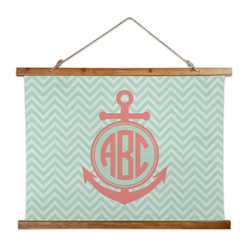 Chevron & Anchor Wall Hanging Tapestry - Wide (Personalized)