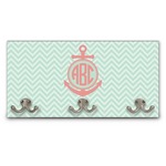 Chevron & Anchor Wall Mounted Coat Rack (Personalized)