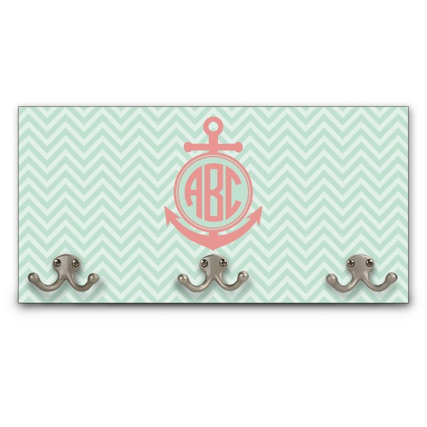 Custom Chevron & Anchor Wall Mounted Coat Rack (Personalized)