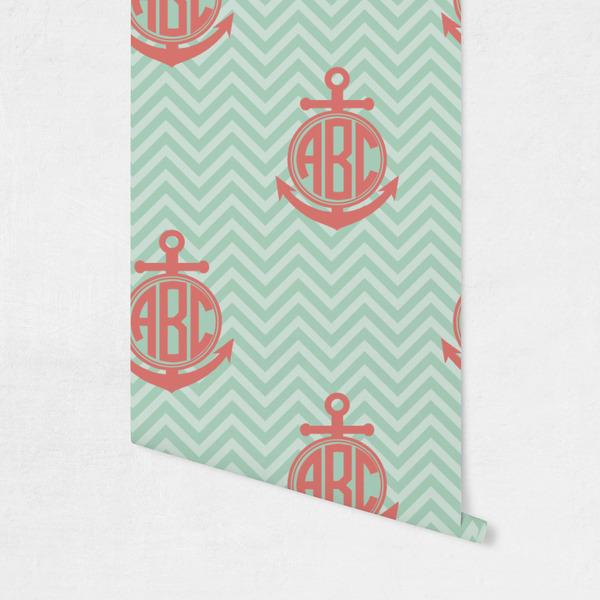 Chevron & Anchor Wallpaper on Wall
