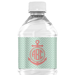 Chevron & Anchor Water Bottle Labels - Custom Sized (Personalized)