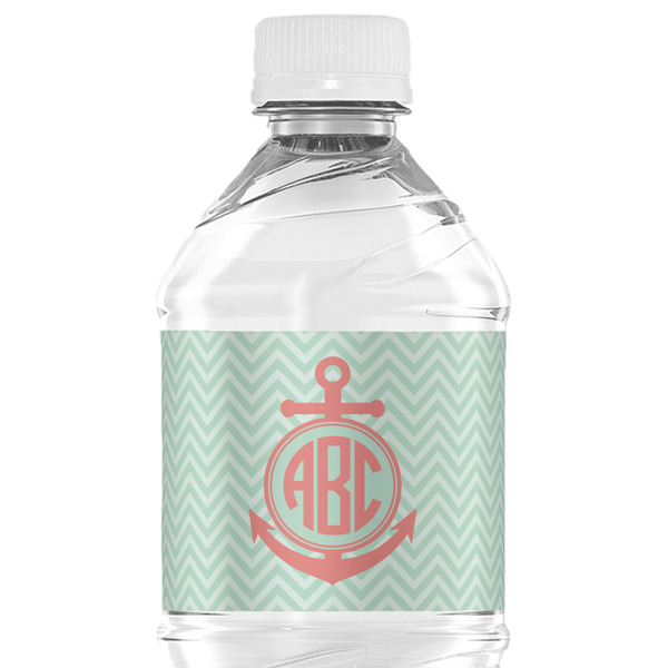 Custom Chevron & Anchor Water Bottle Labels - Custom Sized (Personalized)