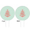 Chevron & Anchor White Plastic 6" Food Pick - Round - Double Sided - Front & Back