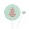 Chevron & Anchor 7" Round Plastic Stir Sticks - White - Single Sided (Personalized)