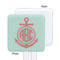 Chevron & Anchor White Plastic Stir Stick - Single Sided - Square - Approval