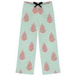 Chevron & Anchor Womens Pajama Pants - XL (Personalized)