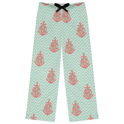 Chevron & Anchor Womens Pajama Pants - S (Personalized)