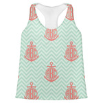 Chevron & Anchor Womens Racerback Tank Top - X Small (Personalized)