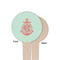 Chevron & Anchor Wooden 4" Food Pick - Round - Single Sided - Front & Back