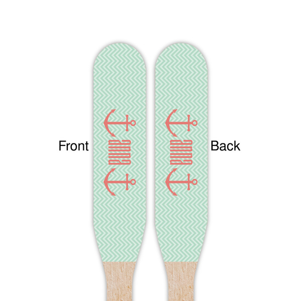 Chevron & Anchor Wooden Food Pick - Paddle - Double Sided - Front & Back