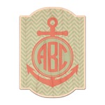 Chevron & Anchor Genuine Maple or Cherry Wood Sticker (Personalized)