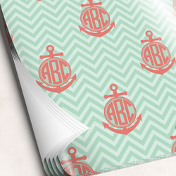 Chevron & Anchor Wrapping Paper Sheets (Personalized)