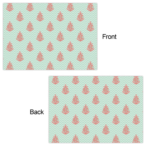 Chevron & Anchor Wrapping Paper Sheet - Double Sided - Front & Back