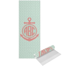 Chevron & Anchor Yoga Mat - Printed Front (Personalized)