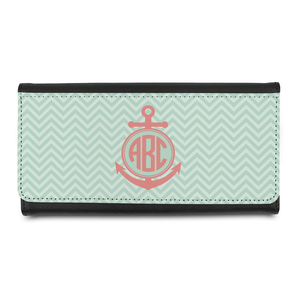 Custom Chevron & Anchor Leatherette Ladies Wallet (Personalized)