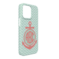 Chevron & Anchor iPhone Case - Plastic - iPhone 13 Pro Max (Personalized)