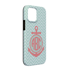 Chevron & Anchor iPhone Case - Rubber Lined - iPhone 13 (Personalized)