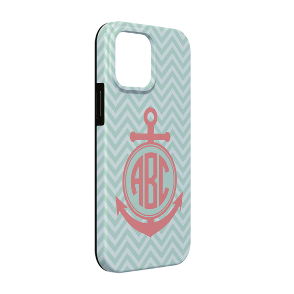 Custom Chevron & Anchor iPhone Case - Rubber Lined - iPhone 13 (Personalized)