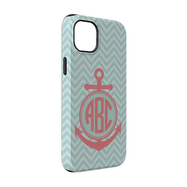 Custom Chevron & Anchor iPhone Case - Rubber Lined - iPhone 14 (Personalized)