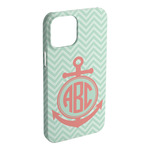 Chevron & Anchor iPhone Case - Plastic - iPhone 15 Pro Max (Personalized)