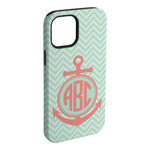 Chevron & Anchor iPhone Case - Rubber Lined (Personalized)