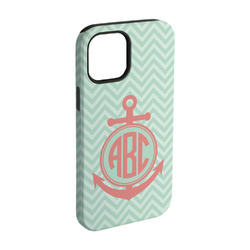 Chevron & Anchor iPhone Case - Rubber Lined - iPhone 15 (Personalized)