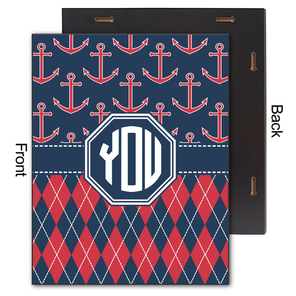 Anchors & Argyle 11x14 Wood Print - Front & Back View