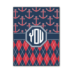 Anchors & Argyle Wood Print - 11x14 (Personalized)