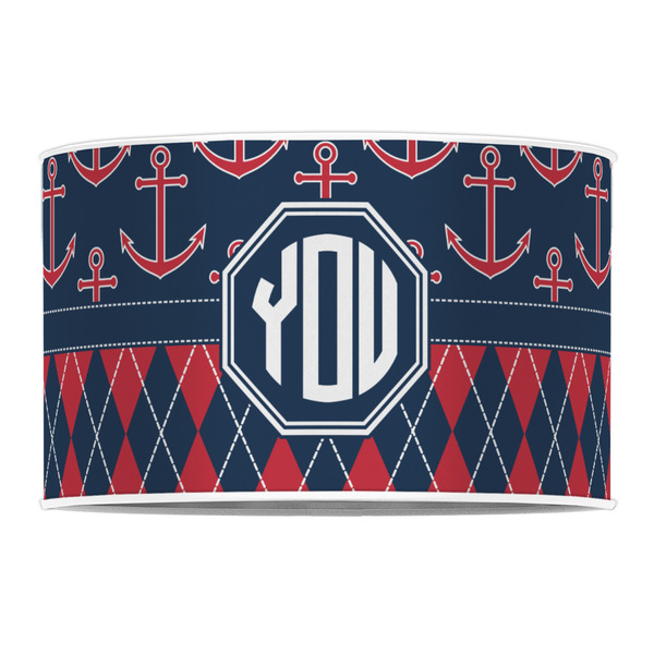 Anchors & Argyle 12" Drum Lampshade - FRONT (Poly Film)