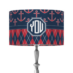 Anchors & Argyle 12" Drum Lamp Shade - Fabric (Personalized)