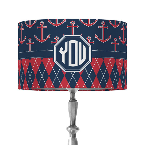 Custom Anchors & Argyle 12" Drum Lamp Shade - Fabric (Personalized)