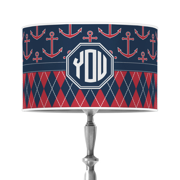 Custom Anchors & Argyle 12" Drum Lamp Shade - Poly-film (Personalized)