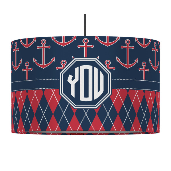 Anchors & Argyle 12" Drum Lampshade - PENDANT (Fabric)