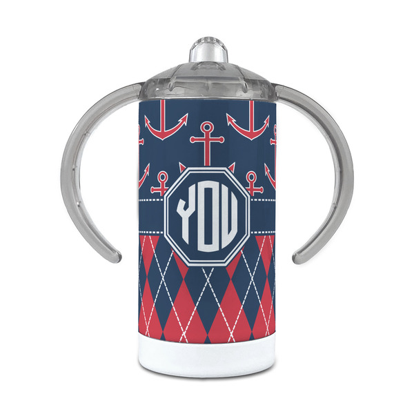 Custom Anchors & Argyle 12 oz Stainless Steel Sippy Cup (Personalized)