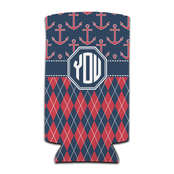 Custom Anchors & Argyle Can Cooler (tall 12 oz) (Personalized)