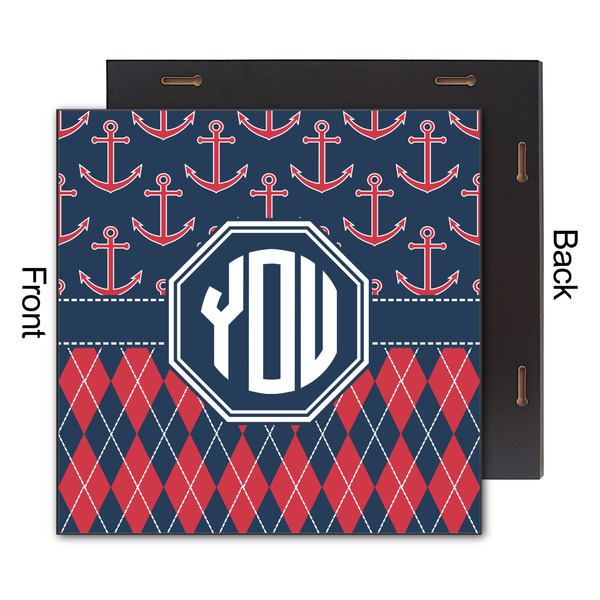 Anchors & Argyle 12x12 Wood Print - Front & Back View