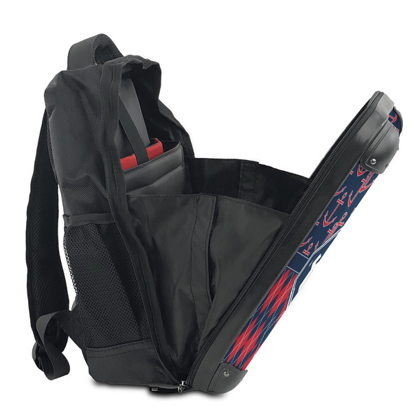 Anchors & Argyle 15" Backpack - SIDE OPEN