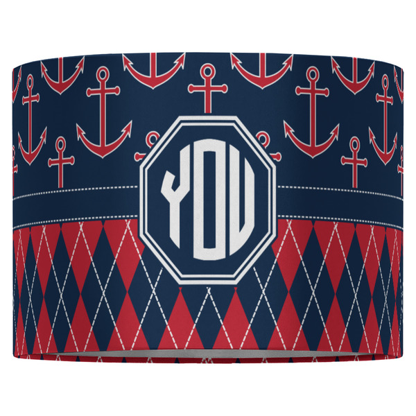 Anchors & Argyle 16" Drum Lampshade - FRONT (Fabric)