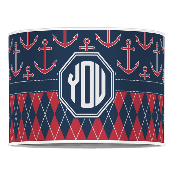 Anchors & Argyle 16" Drum Lampshade - FRONT (Poly Film)