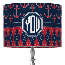 Anchors & Argyle 16" Drum Lamp Shade - Fabric (Personalized)