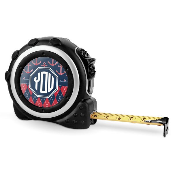 Custom Anchors & Argyle Tape Measure - 16 Ft (Personalized)