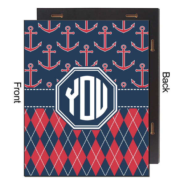 Anchors & Argyle 16x20 Wood Print - Front & Back View