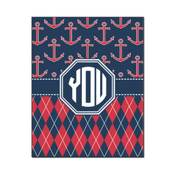 Anchors & Argyle Wood Print - 16x20 (Personalized)