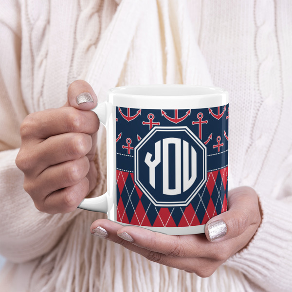 Anchors & Argyle 20oz Coffee Mug - LIFESTYLE