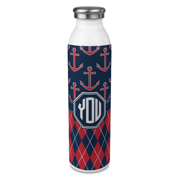 Custom Anchors & Argyle 20oz Stainless Steel Water Bottle - Full Print (Personalized)