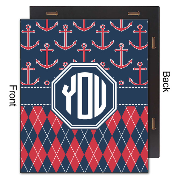 Anchors & Argyle 20x24 Wood Print - Front & Back View