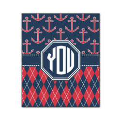 Anchors & Argyle Wood Print - 20x24 (Personalized)