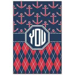 Anchors & Argyle Wood Print - 20x30 (Personalized)